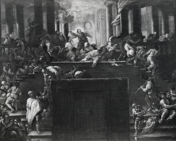 Allen Memorial Art Museum — Luca Giordano, Italian, 1632-1705. Christ Driving the Money-changers from the Temple — insieme